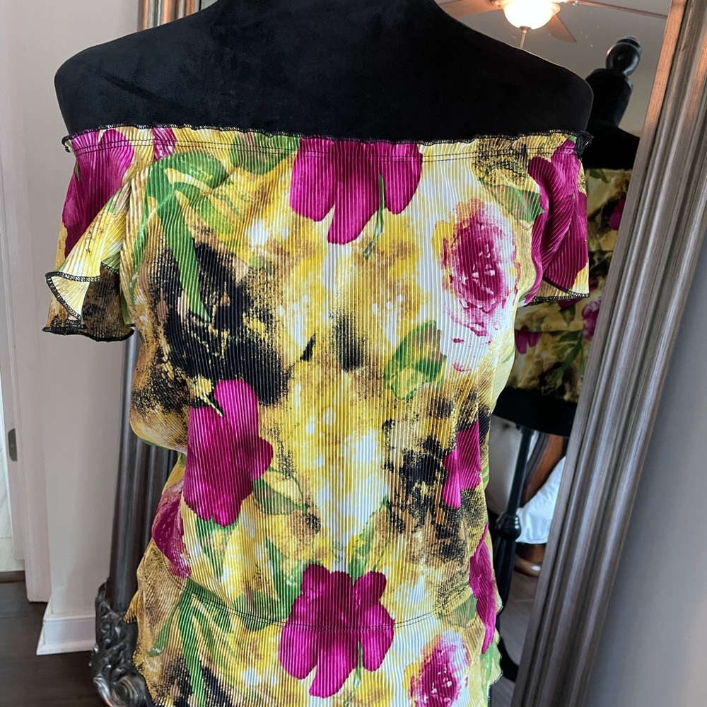 Beautiful and bright off the shoulder top